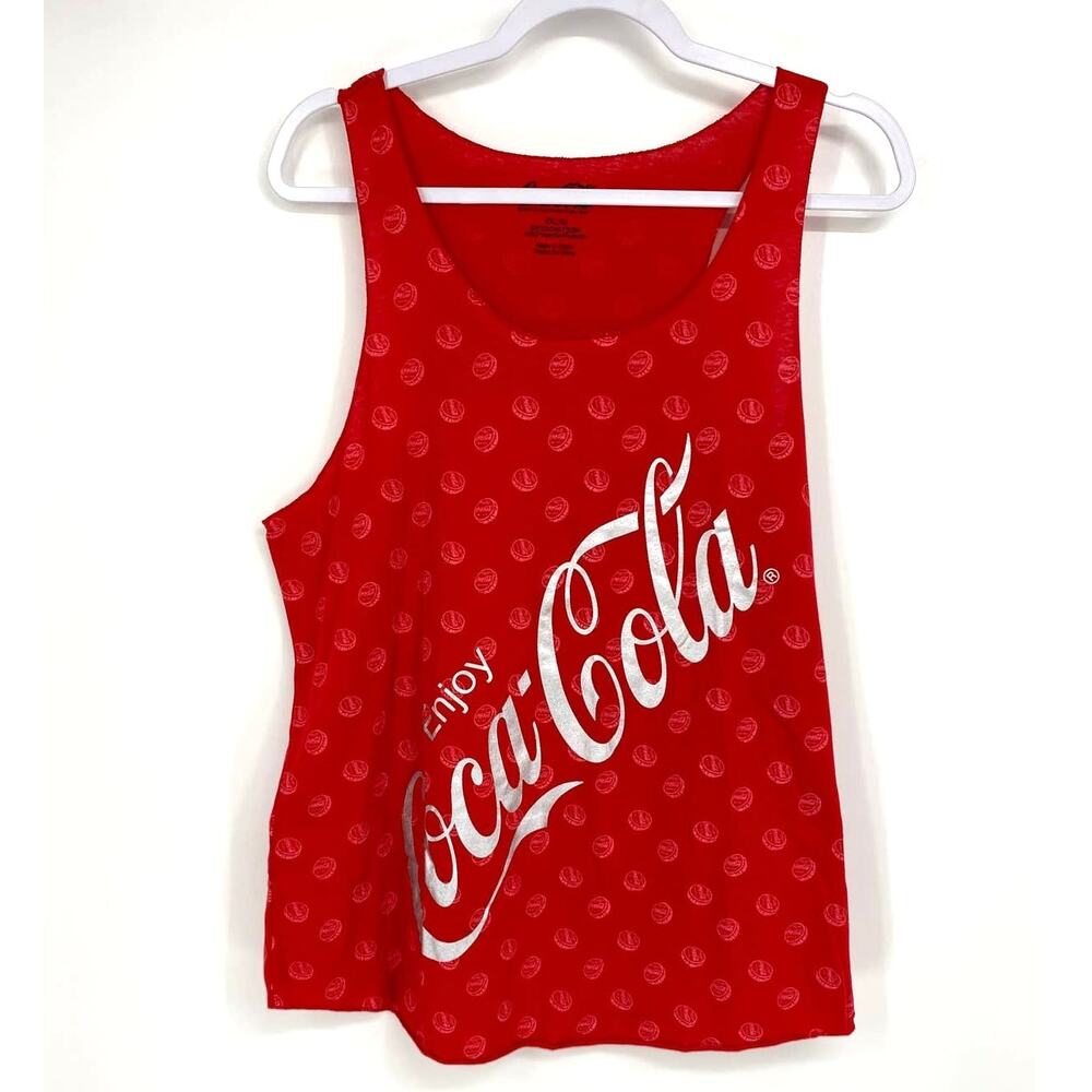 Coca Cola Red Graphic Tank Top XXL Sleeveless Enjoy Coca Cola Logo Shirt NEW